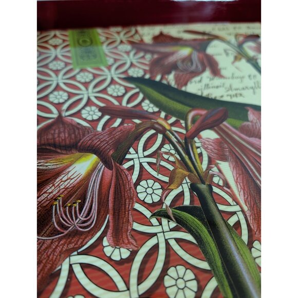 Michel Design Works Decoupage Wooden Tray 20" Red Lillie's Amaryllis WT144 - Picture 10 of 12